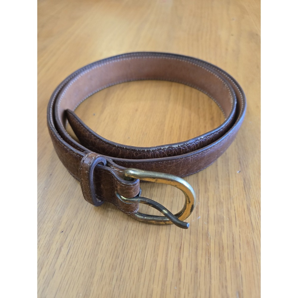 SAS Genuine Leather Light Brown Belt Size 38 Mens Brass Buckle